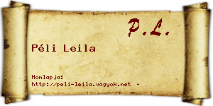 Péli Leila névjegykártya
